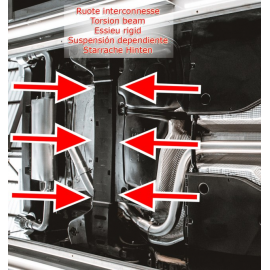 Tube arrière en inox Volkswagen Golf Mk8 1.5TSI (96kW - Essieu rigide) 2019 à Aujourd’hui