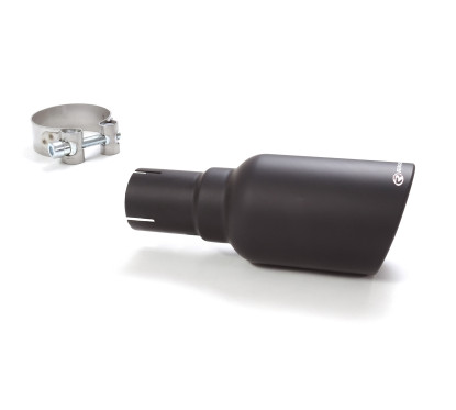 Cola redonda 90 mm Sport Line Black en acero inox con tubo de entrada 50,5 mm