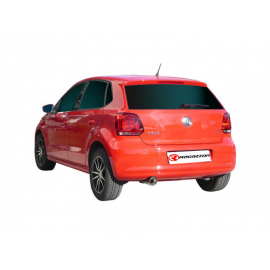 Silencieux arrière Volkswagen Polo 6R 1.4 (63KW) 09/2009 - 2014 en inox avec 1 sortie ronde 90 mm