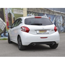 Pot déchappement arrière duplex sorties Ovale 115mm Peugeot 208 1.4VTI (70KW) 2012 - AUJOURD'HUI