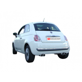 Échappement arrière duplex en inox 2 sorties Fiat 500(type 312) 1.3 MJET (55 / 70KW) 2010 - 2015