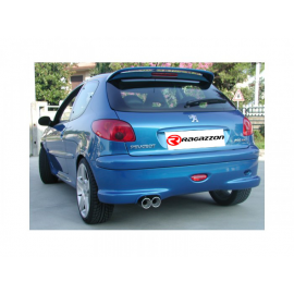 Silencieux arrière en inox 2 sorties ronde 80mm Peugeot 206 RC 2.0 16V (130KW) 2003 - 2009