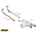 Tube de remplacement catalyseur en inox + ligne majoré en 70mm VOLKSWAGEN GOLF VI 2.0R TSI (199KW) 2010 - 2012